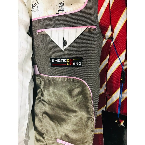 American Chang 3 Button Funky Men's Blazer Size L Steampunk Eccentric Grandpa - Picture 9 of 16